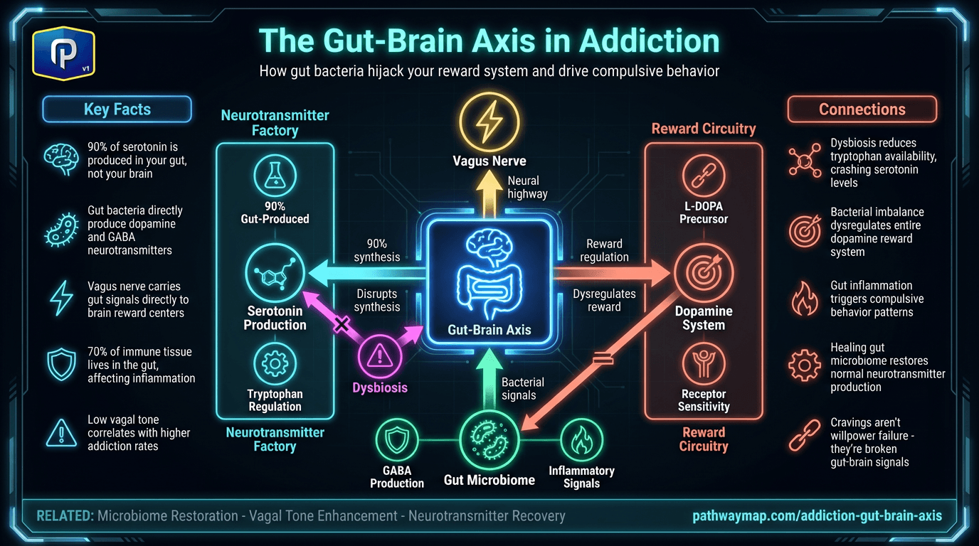 Gut-Brain Axis in Addiction pathway diagram