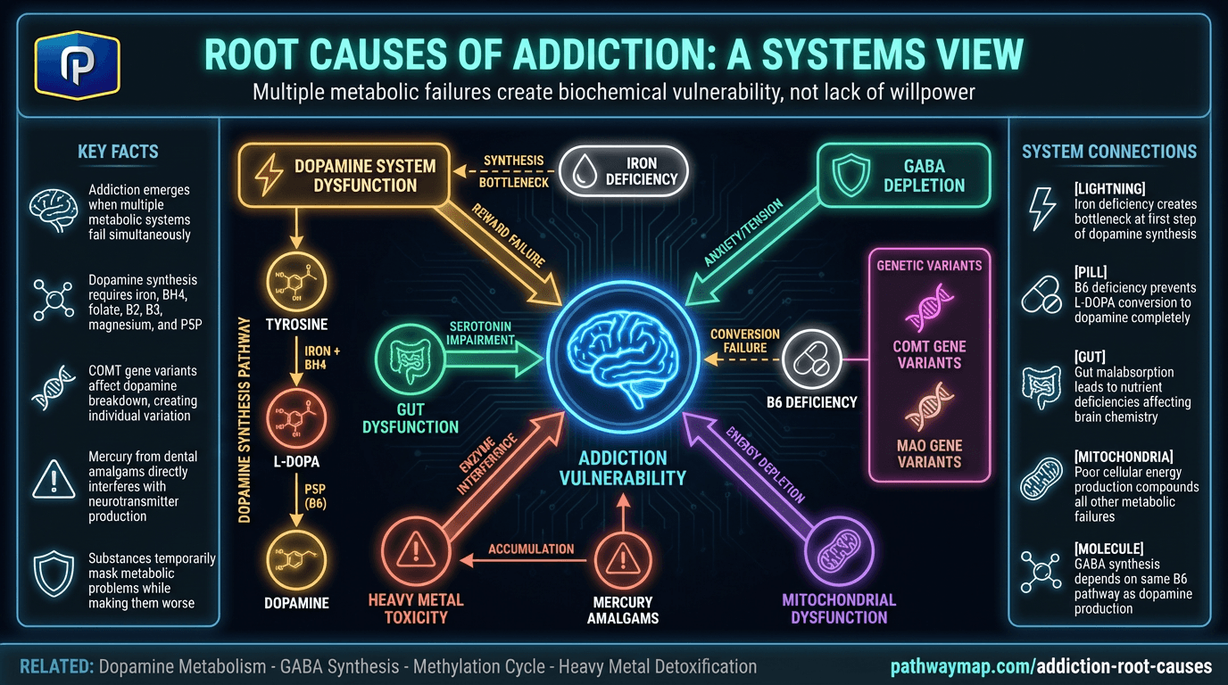 Root Causes of Addiction: A Systems View pathway diagram
